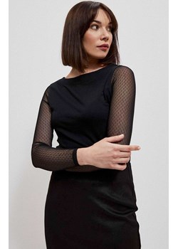 Bluzka z transparentnymi rękawami w kolorze czerni 3941, Kolor czarny, Rozmiar XL, Moodo ze sklepu Primodo w kategorii Bluzki damskie - zdjęcie 148037544