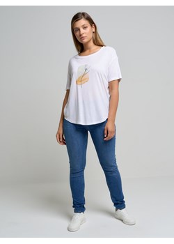 Koszulka damska z wiskozy z nadrukiem biała Dolores 100 ze sklepu Big Star w kategorii Bluzki damskie - zdjęcie 148040684