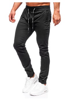 Czarne spodnie materiałowe joggery męskie Denley KA6078 ze sklepu Denley w kategorii Spodnie męskie - zdjęcie 148125393
