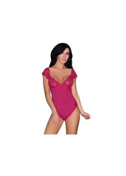 Różowe elastyczne body damskie ze sklepu Kokietki w kategorii Body damskie - zdjęcie 148150154