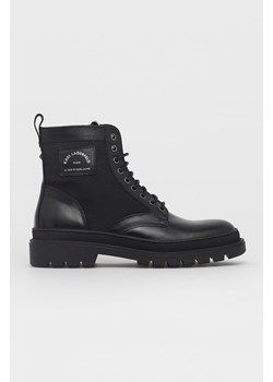 Karl Lagerfeld Buty KL11250.Black.Lthr męskie kolor czarny ze sklepu ANSWEAR.com w kategorii Buty zimowe męskie - zdjęcie 148164851