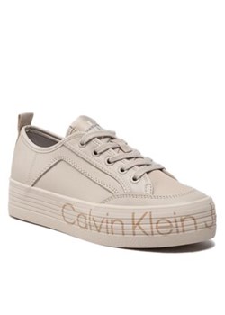 Sneakersy Calvin Klein Jeans - Vulc Flatf Low Wrap Around Logo YW0YW01025 Eggshell ACF ze sklepu eobuwie.pl w kategorii Trampki damskie - zdjęcie 148166453