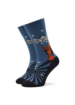 Skarpety wysokie unisex Stereo Socks - Flying Skull Niebieski ze sklepu eobuwie.pl w kategorii Skarpetki damskie - zdjęcie 148184974
