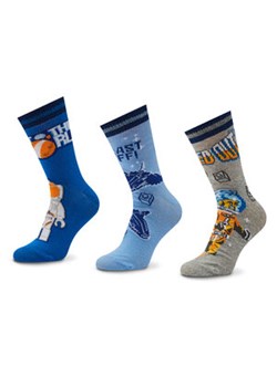 Zestaw 3 par wysokich skarpet dziecięcych LEGO Wear - 12010632 Blue 556 ze sklepu eobuwie.pl w kategorii Skarpetki dziecięce - zdjęcie 148185861