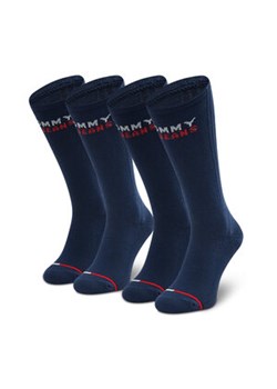 Zestaw 2 par wysokich skarpet unisex Tommy Jeans - 701218957 Navy 002 ze sklepu eobuwie.pl w kategorii Skarpetki męskie - zdjęcie 148189441