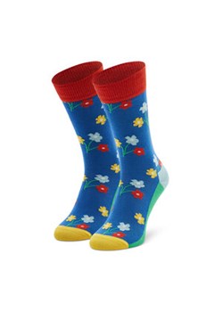 Skarpety wysokie unisex Happy Socks - BOU01-6300 Niebieski ze sklepu eobuwie.pl w kategorii Skarpetki męskie - zdjęcie 148189831