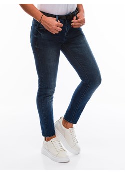 Spodnie damskie jeansowe 170PLR - granatowe ze sklepu Edoti w kategorii Jeansy damskie - zdjęcie 148206553