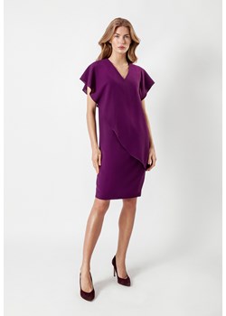 Fioletowa sukienka z falbaną ze sklepu Molton w kategorii Sukienki - zdjęcie 148230153