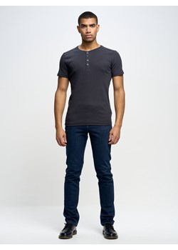 Koszulka męska z prążkowanej dzianiny Basicag 404 ze sklepu Big Star w kategorii T-shirty męskie - zdjęcie 148268962