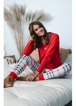 Piżama damska Andri z długim rękawem i długimi nogawkami, Kolor czerwony-wzór, Rozmiar L, Italian Fashion ze sklepu Intymna w kategorii Piżamy damskie - zdjęcie 148273032