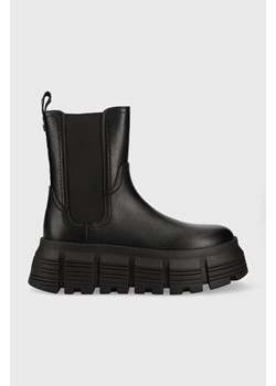 Buffalo sztyblety Ava Chelsea damskie kolor czarny na platformie ze sklepu ANSWEAR.com w kategorii Botki - zdjęcie 148275980