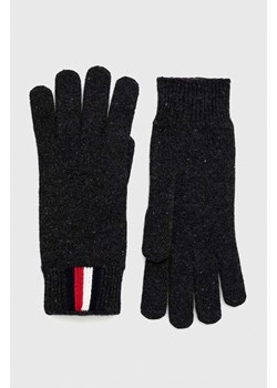 Tommy Hilfiger rękawiczki wełniane męskie kolor czarny ze sklepu ANSWEAR.com w kategorii Rękawiczki męskie - zdjęcie 148276091