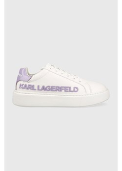 Karl Lagerfeld sneakersy skórzane MAXI KUP KL62210 kolor biały ze sklepu ANSWEAR.com w kategorii Trampki damskie - zdjęcie 148276380