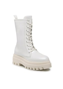 Trapery Calvin klein jeans - Flatform LAceup Boot Patent YW0YW00852 White YBR ze sklepu eobuwie.pl w kategorii Workery damskie - zdjęcie 148284701