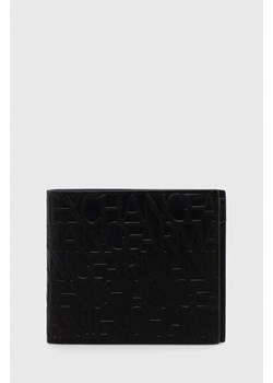 Armani Exchange portfel męski kolor czarny ze sklepu ANSWEAR.com w kategorii Portfele męskie - zdjęcie 148300133