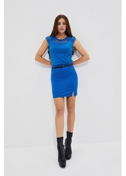 Spódniczka mini z paskiem niebieska ze sklepu Moodo.pl w kategorii Spódnice - zdjęcie 148302733
