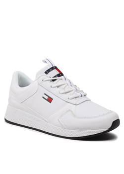 Sneakersy Tommy Jeans - Flexi Runner Ess EM0EM01080 White YBR ze sklepu eobuwie.pl w kategorii Buty sportowe męskie - zdjęcie 148317602