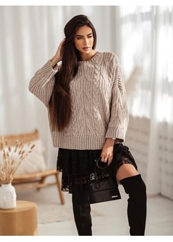 Sweter Laval Beżowy ze sklepu Lisa Mayo w kategorii Swetry damskie - zdjęcie 148334330