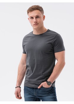 T-shirt męski bawełniany BASIC - grafitowy V15 S1370 ze sklepu ombre w kategorii T-shirty męskie - zdjęcie 148343680