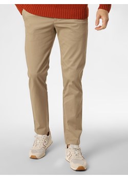 Finshley & Harding Spodnie Mężczyźni Bawełna beżowy jednolity ze sklepu vangraaf w kategorii Spodnie męskie - zdjęcie 148356504