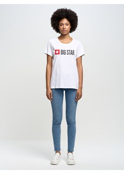 Koszulka damska z logo biała Risma 101 ze sklepu Big Star w kategorii Bluzki damskie - zdjęcie 148367064