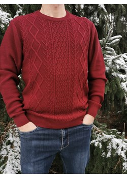 Sweter męski - wełna merino - Massimo - bordo - M ze sklepu Swetry Lasota w kategorii Swetry męskie - zdjęcie 148373220