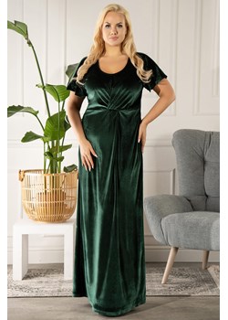 Sukienka sylwestrowa długa wygodna aksamitna dzianina ANATOLIA butelkowa zieleń PROMOCJA ze sklepu karko.pl w kategorii Sukienki - zdjęcie 148387354