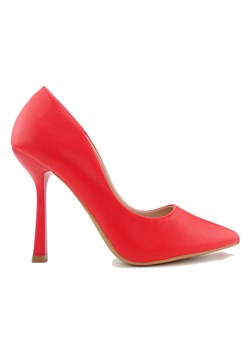 Czerwone matowe szpilki buty damskie ze sklepu Kokietki w kategorii Czółenka - zdjęcie 148394850