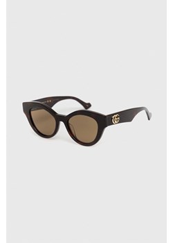 Gucci okulary przeciwsłoneczne damskie kolor brązowy ze sklepu ANSWEAR.com w kategorii Okulary przeciwsłoneczne damskie - zdjęcie 148410632