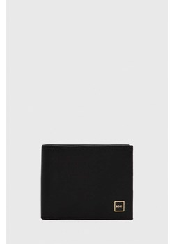 BOSS portfel skórzany męski kolor czarny ze sklepu ANSWEAR.com w kategorii Portfele męskie - zdjęcie 148436572