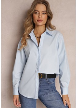 Niebieska Koszula Zapinana z Szerokim Rękawem Amasa ze sklepu Renee odzież w kategorii Koszule damskie - zdjęcie 148449051