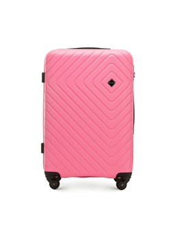 Średnia walizka z ABS-u z geometrycznym tłoczeniem ze sklepu WITTCHEN w kategorii Walizki - zdjęcie 148467693