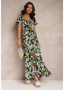 Zielona Sukienka z Wiskozy Maxi w Kwiaty Mahiza ze sklepu Renee odzież w kategorii Sukienki - zdjęcie 148480853