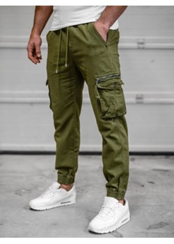 Khaki spodnie joggery bojówki męskie Denley MP0181MVA ze sklepu Denley w kategorii Spodnie męskie - zdjęcie 148485822