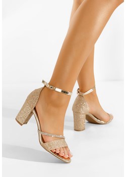 Złote eleganckie sandały Jubiley ze sklepu Zapatos w kategorii Sandały damskie - zdjęcie 148525952
