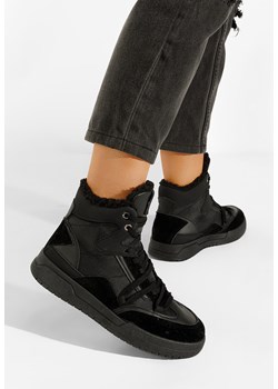 Czarne zimowe sneakersy damskie Kaleria ze sklepu Zapatos w kategorii Buty sportowe damskie - zdjęcie 148526741