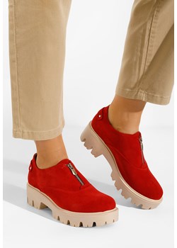 Czerwone półbuty damskie skórzane Brindisi V2 ze sklepu Zapatos w kategorii Półbuty damskie - zdjęcie 148526751