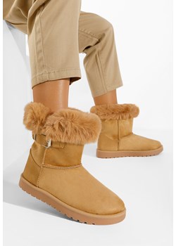 Camelowe śniegowce damskie Cherina ze sklepu Zapatos w kategorii Śniegowce damskie - zdjęcie 148526752