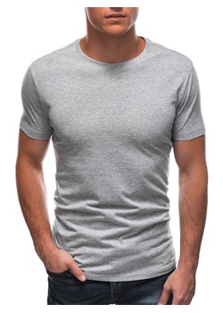 T-shirt męski basic EM-TSBS-0100 - szary/melanżowy ze sklepu Edoti w kategorii T-shirty męskie - zdjęcie 148567330