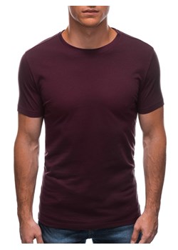 T-shirt męski basic EM-TSBS-0100 - burgundowy ze sklepu Edoti w kategorii T-shirty męskie - zdjęcie 148567360