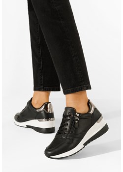 Czarne sneakersy damskie Rafina ze sklepu Zapatos w kategorii Buty sportowe damskie - zdjęcie 148585384