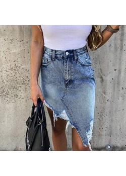 Jeansowa Spódnica Z Asymetrycznym Dołem ze sklepu ParinePL w kategorii Spódnice - zdjęcie 148585422