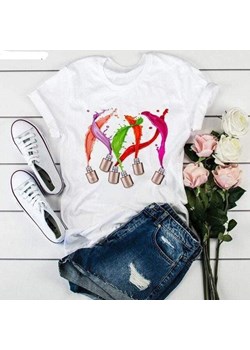 T-shirt Z Nadrukiem ze sklepu ParinePL w kategorii Bluzki damskie - zdjęcie 148588102