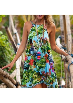 Egzotyczna Sukienka Plażowa Do Kolan ze sklepu ParinePL w kategorii Odzież plażowa - zdjęcie 148591884