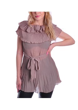 Zwiewna lenia sukienka hiszpanka Khaki ze sklepu Pantofelek24.pl w kategorii Sukienki - zdjęcie 148597904