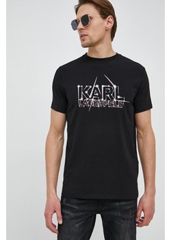 Karl Lagerfeld t-shirt męski kolor czarny z nadrukiem ze sklepu ANSWEAR.com w kategorii T-shirty męskie - zdjęcie 148599062