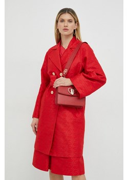 Pinko płaszcz damski kolor czerwony przejściowy dwurzędowy ze sklepu ANSWEAR.com w kategorii Płaszcze damskie - zdjęcie 148618193