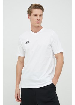 adidas Performance t-shirt bawełniany kolor biały gładki HC0452 ze sklepu ANSWEAR.com w kategorii T-shirty męskie - zdjęcie 148618374