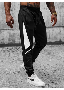 Spodnie dresowe męskie czarno-białe OZONEE JS/8K182 ze sklepu ozonee.pl w kategorii Spodnie męskie - zdjęcie 148618800