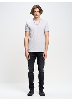 Koszulka męska gładka szara Basic 901 ze sklepu Big Star w kategorii T-shirty męskie - zdjęcie 148623941